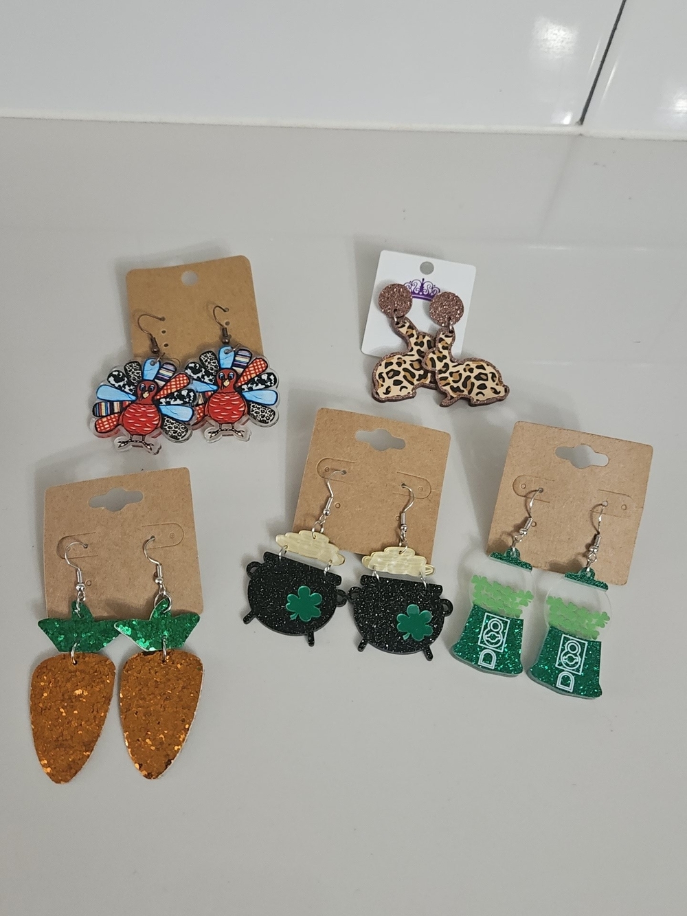 New Holiday Earring Bundle Set Of 5